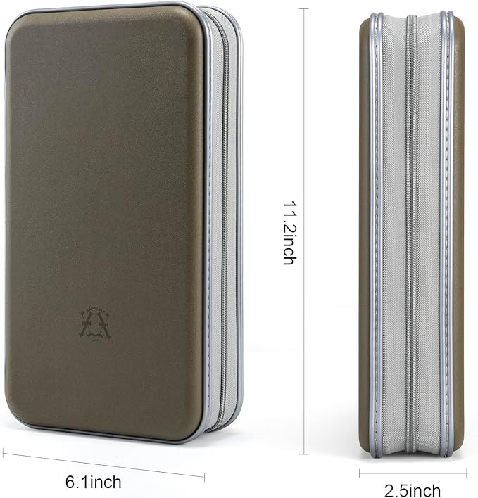 Alavisxf CD Case, 96 Capacity Hard Plastic DVD Disc Storage Case Holder with Zipper - Portable CD DVD Organizer for Car, Home, Travel (Olive Green)