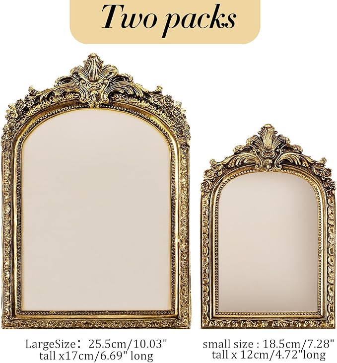 2pcs Gold Resin Jewelry Display Stand,Vintage Jewelry Holder Photo Frame Earring Holder,Velvet Necklace Tray Resin Jewelry Photography Props or Jewelry and Collectibles