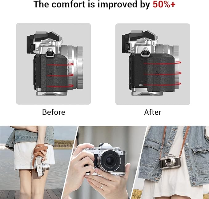SmallRig Z fc Handgrip L-Shape Grip Holder for Nikon Z fc Camera, Retro-Style Side Handle with 1/4"-20 Threaded Hole, Cold Shoe, Quick Release Plate for Arca, Lightweight and Comfort (Sliver) - 3480