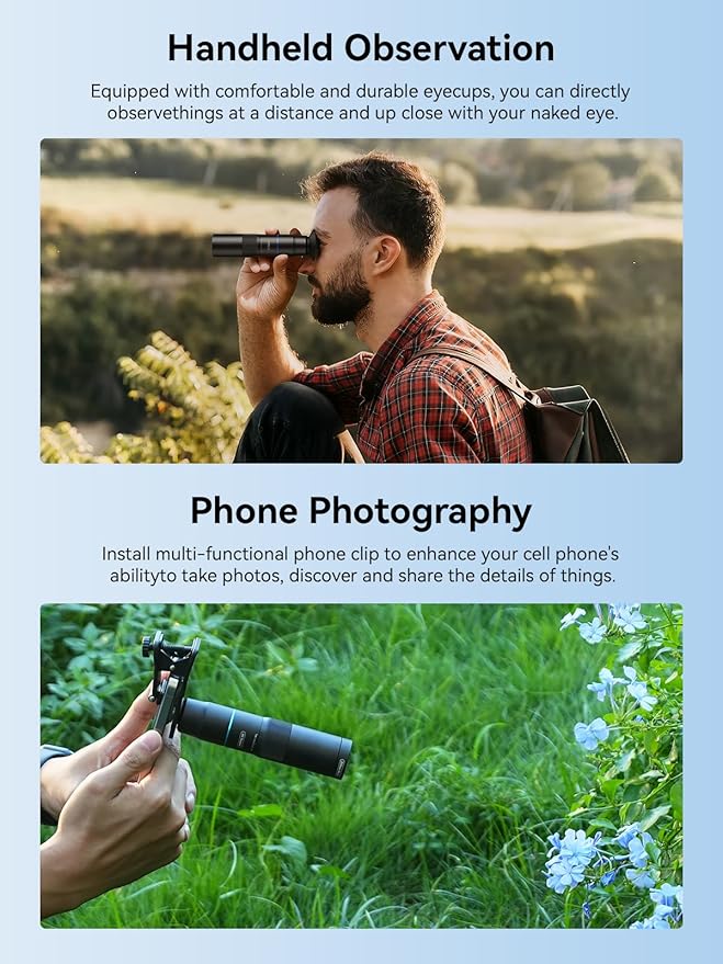 MIAO LAB 10X Telephoto Lens & 200mm Macro Lens, 2-in-1 Aluminum Phone Camera Lens Kit with Universal Clip. Phone Lens Attachment Fit for iPhone 17/16/15/14, Samsung, Android Phone and Most Smartphone