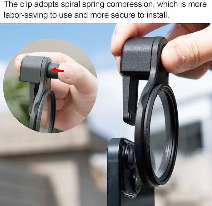Kase 58mm Clip-on Magnetic Black Mist 1/4 Diffusion Filter for iPhone 16 15 14 Pro Max 13 12 11 Samsung Xiaomi, Mist Dream Cinematic Effect Filter for Video/Vlog/Portrait Photography