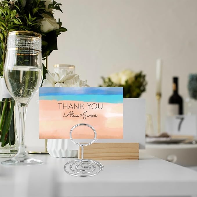 Ptwola 24 Pcs Tall Table Sign Stands Table Number Holder Place Card Holders Simple Picture Photo Name Menu Clips for Weddings Birthday Christmas Halloween Party Office Memo Notes Reception Restaurants
