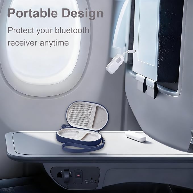 Leayjeen Premium Airplane Bluetooth Adapter Case Compatible with AirFly SE/Pro V2/Pro/Duo, Avantree Relay/1Mii Bluetooth Wireless Transmitter Receiver,for USB Cable,Memory Cards,U Disk-Blue(Case Only)