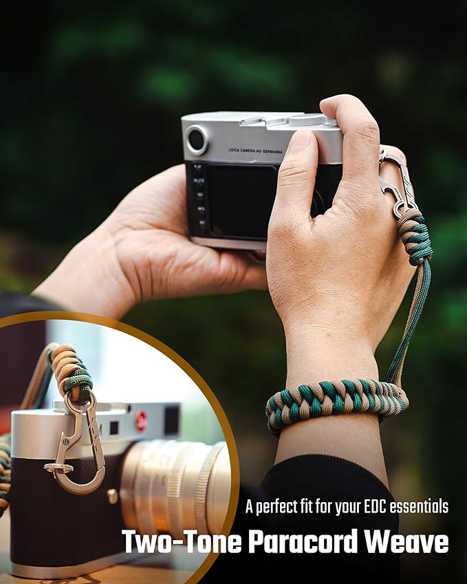 KeyUnity KC03 Camera Wrist Strap Adjustable Paracord with Carabiner, Braided Lanyard for Key, Cell Phone, Camera, and Wallet