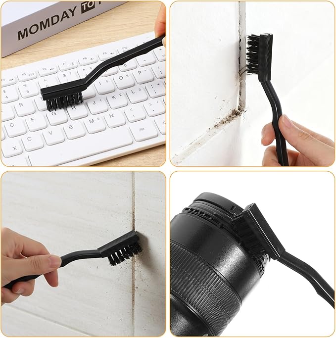 10 Pcs Anti Static ESD Cleaning Brush Kit Small ESD-Safe Brush Mini Wire Brush Set Curved Handle Scratch Wire Bristle Keyboard PCB Motherboards Circuit Boards for Cleaning Welding Slag Rust