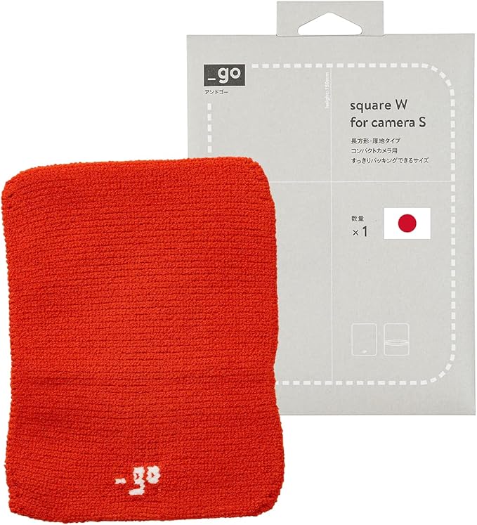 PACKING KNIT_GO Camera Cover, Square W, Made in Japan, S size, Orange