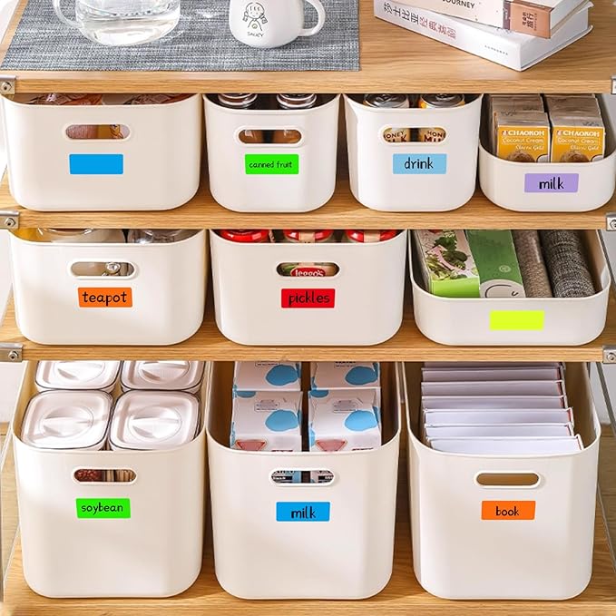 Colored Labels, 1''*2.625'', 8 Colors, 400 Labels, Permanent Adhesive, for Laser/Inkjet Printers