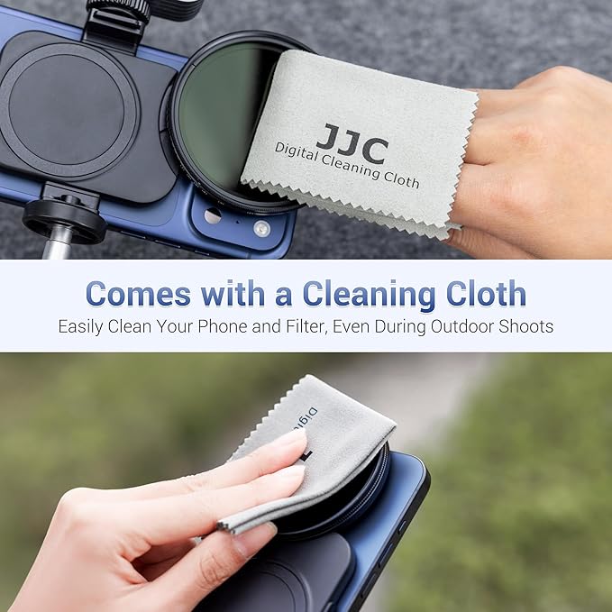 Upgraded 67mm Variable ND2-128 ND Filter Mount Kit with Magnetic Phone Camera Grip & Storage Pouch for iPhone 17 Air 16 15 14 Pro Max,Neutral Density Lens Filter Adapter Set w Cold Shoe & 1/4''Hole
