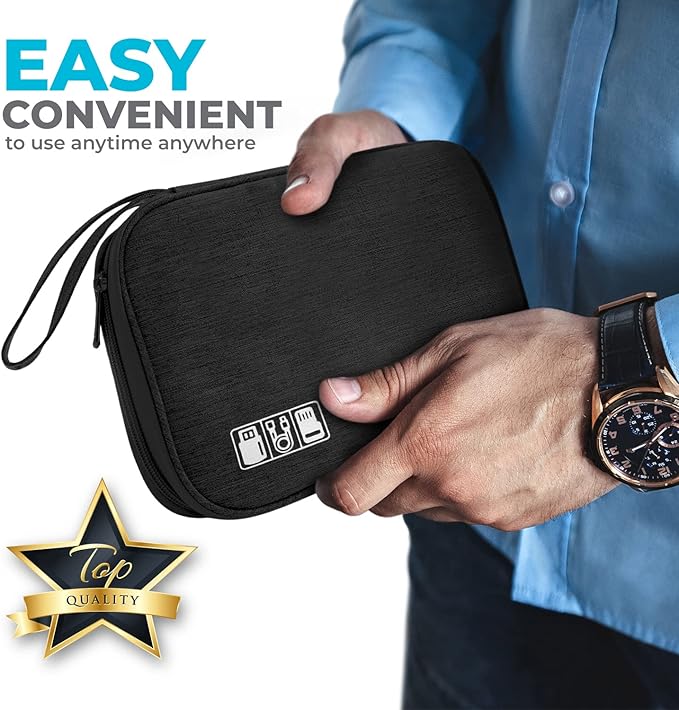 Electronics Charger Organizer - Travel Cable Case for Cords, Chargers, and Tech Accessories