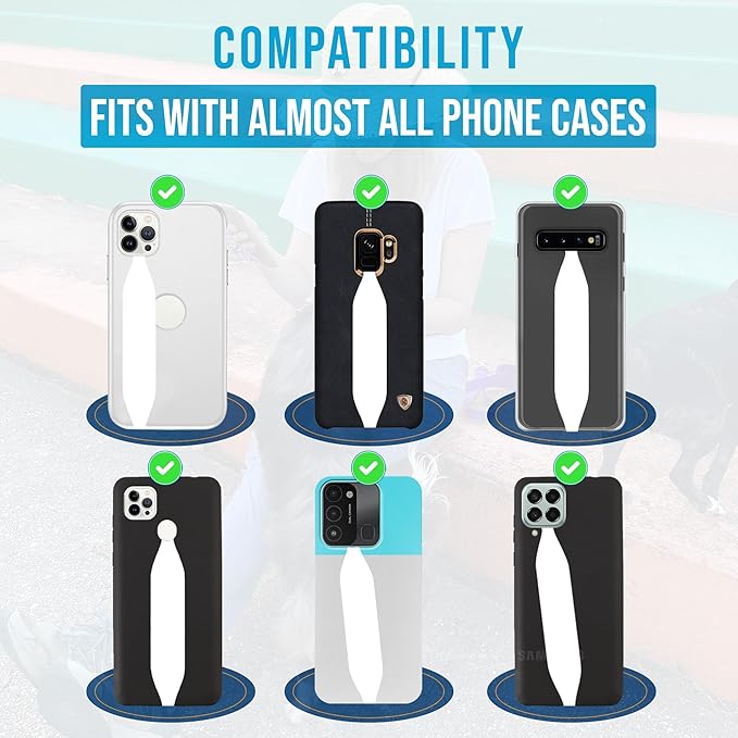 Switchbands Phone Grip Strap - Reversible Finger Holder for Phone Back, Customizable Anti-Slip Design, Wireless Charging Compatible Detachable Holder for iPhone - Leopard Night