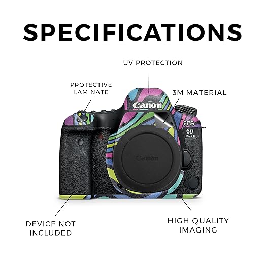 Glossy Glitter Camera Skin Compatible with Canon EOS 6D Mark II Camera (2017) - Fluorescent - Premium 3M Vinyl Protective Wrap Decal Cover - Easy to Apply | Crafted in The USA by MightySkins