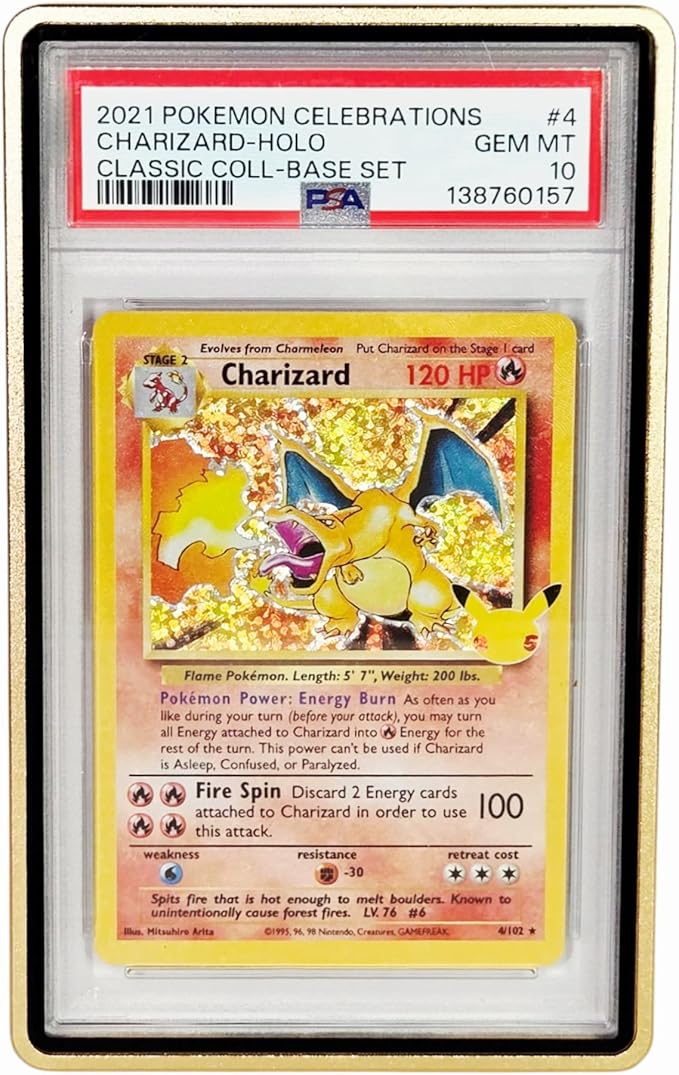 Metal PSA Slab Bumper Case UV Resistant- Safeguard Stackable Magnetic Aluminum Metal Case For Graded Cards (Metallic Gold)