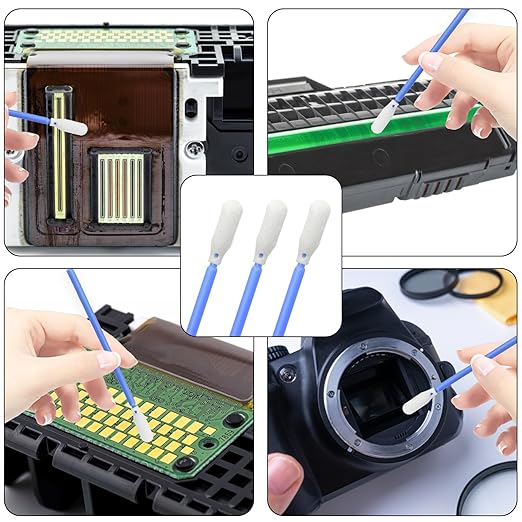 (100 Pcs) 3.66 inch Foam Swab Cleaning Swab Foam Tips Sponge Stick for Inkjet Printer Print Head Camera Optical Lens Optical Equipment (Blue)