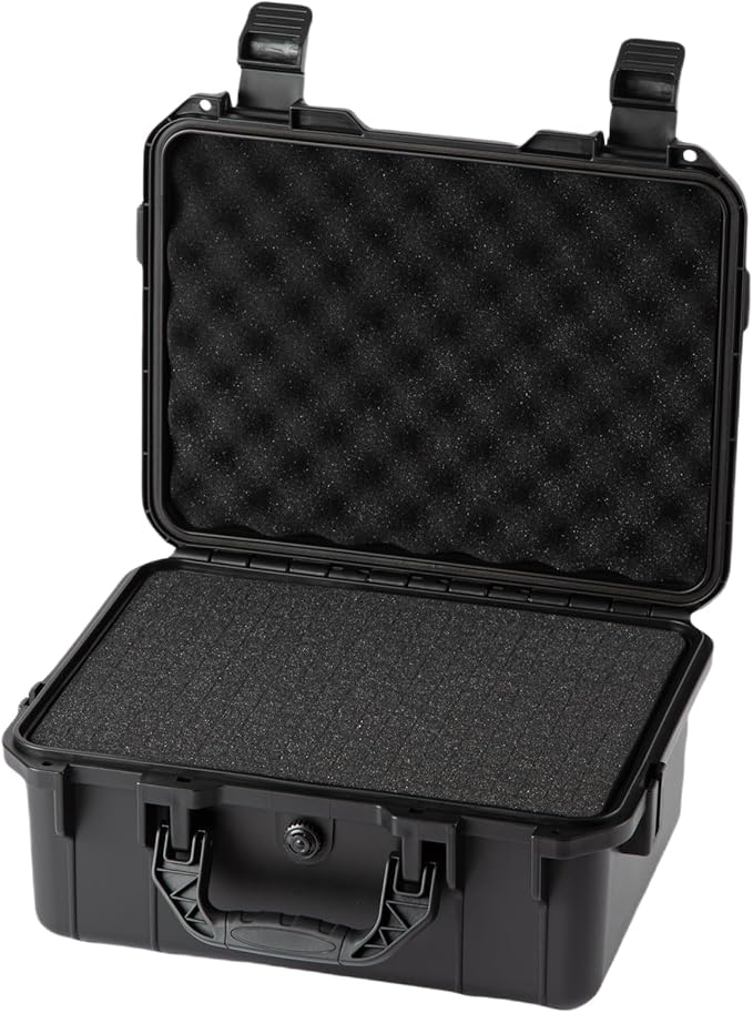 Moubruk small Hard case Waterproof Hard Case with DIY Customizable Foam Insert Portable Protective for Camera Drones Equipments Tools Test Instruments 14.2''x11.4''x6.3''