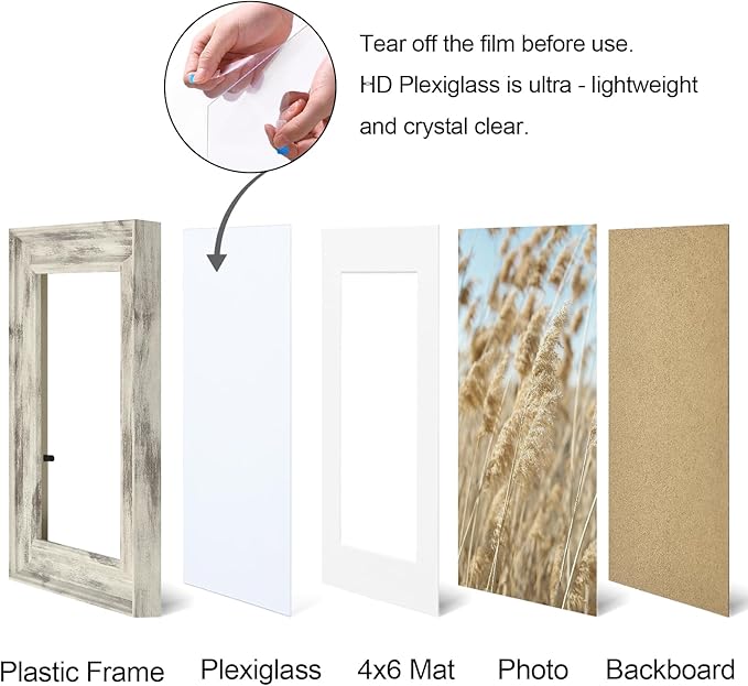 Vittanly 5x7 Picture Frames Set of 2, Ornate Vintage Photo Frame for Wall or Tabletop, Display 4x6 Pictures with Mat or 5x7 without Mat, Distressed White