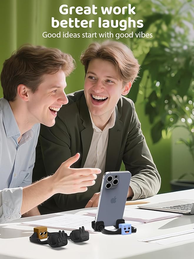 Stocking Stuffers for Teens Girls Boys Adults Cell Phone Holder with Clip: Dual-Sided Mood Cubes Clips for Gesture Phone Stand Desk Accessory Cool Gadget Birthday Gifts for Men Kids Women Christmas