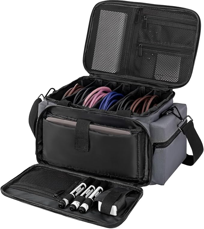 AKOZLIN Cable File Bag with Detachable Dividers for DJ Gear, Sound Instrument Accessories