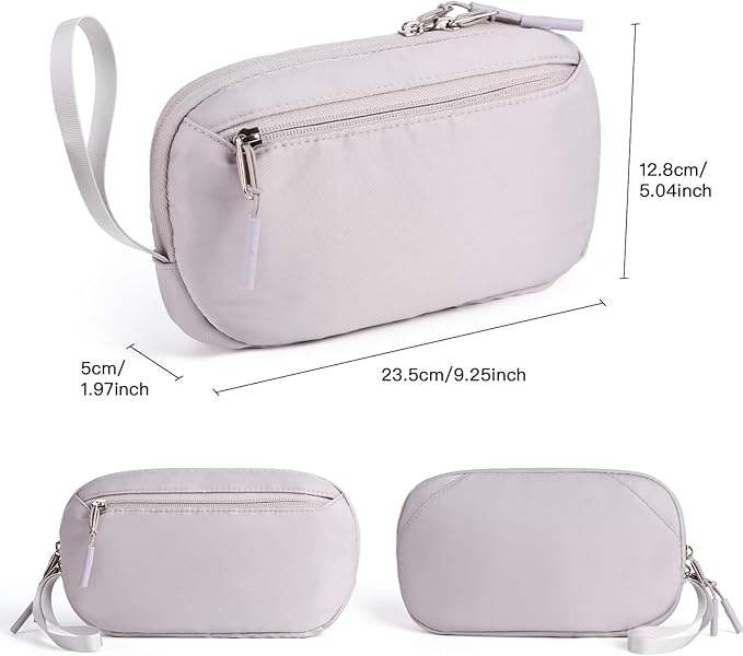 DDgro Electronics Organizer Travel Case, Portable Tech Accessory Pouch Bag for Cord, Charger, Cables, Phone, Earphone (Gray)