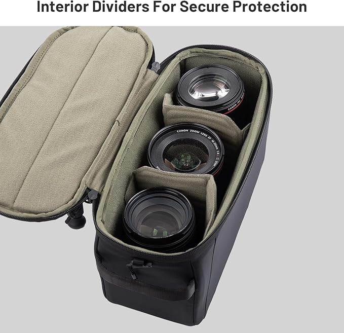 PGYTECH XS Camera Insert Bag, Waterproof Lens Pouch for Photographers and Traveler, Lightweight DSLR/SLR Lens Carring Case with Thicken Partition for Canon/Nikon/Sony/Mirrorless Cameras