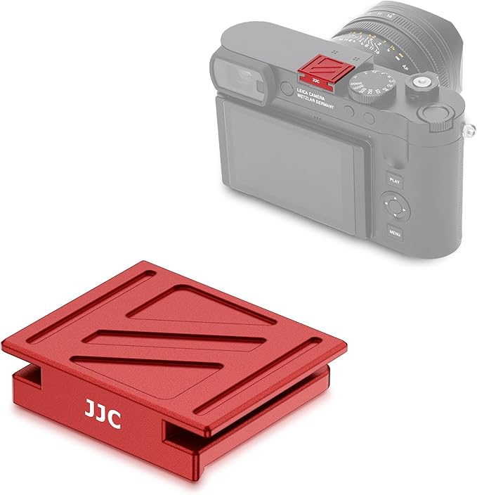 JJC Hot Shoe Cover Cap for Leica Q3 43/ Q3/ Q2 Cameras, Aluminum Alloy Shoe Mount Protector with Full-Coverage Design and Silicone Pad, Anti-Scratches & Dustproof-Red