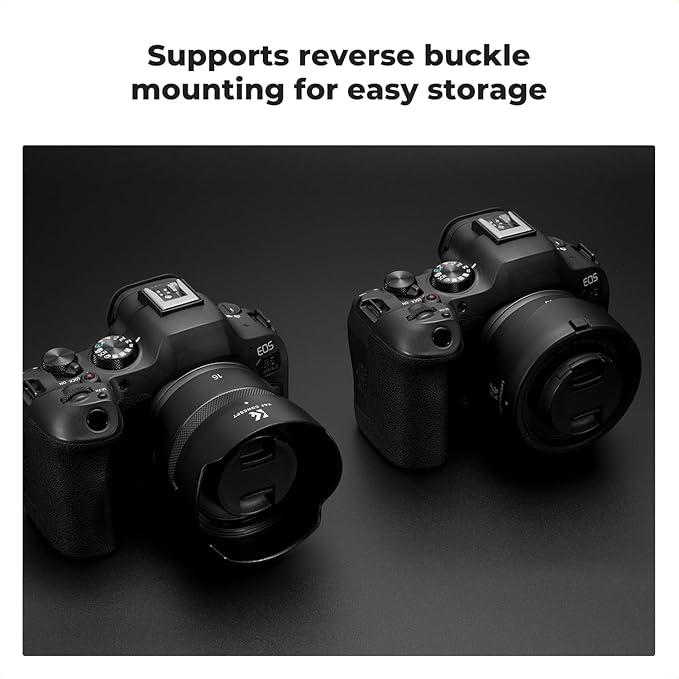 K&F CONCEPT Lens Hood Replace of EW-65C Hood Compatible with Canon RF 16mm F2.8 STM Reversible Snap on Camera Lens Shade Fits 43mm Filters and Lens Cap