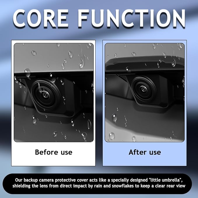 Car Rear View Camera Protection Cover,Wider Back Up Camera Rain Guard for Clarity of Image,Non-Destructive Backup Cameras Rain Shield as Car Modification Accessories