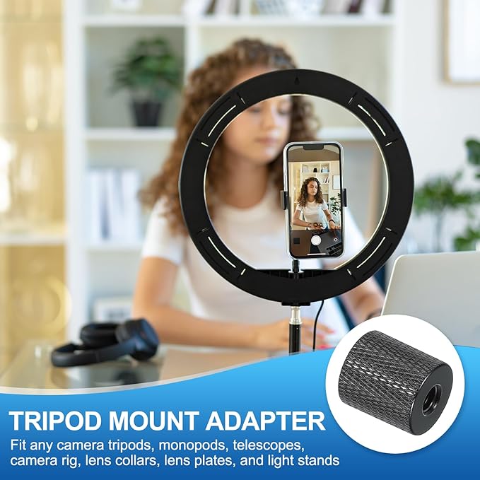 PATIKIL Tripod Screw Adapter 1/4" Female to 1/4" Female, 4 Pcs Tripod Nut Connectors Camera Mount Screw Camera Double Head Converter for Microphone Holder Magic Arms Accessories, 18 mm