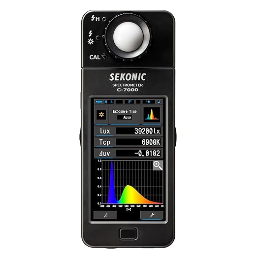 Sekonic C-7000 Spectrometer Spectrum Analyzer Bundle Kit - Portable Handheld Tool for Precision Color Control & Interpretation for Home, Designer's Firm, Engineering Lab & Industrial Use