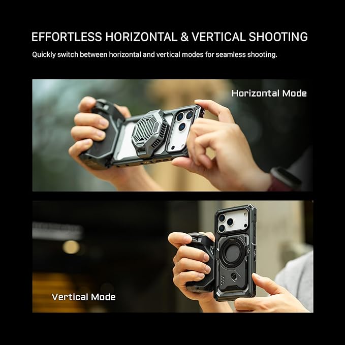 Tilta Khronos Case Compatible with iPhone 17 Pro - Space Gray | Snap in Design | Locking Clamp for Secure Mounting | Passthrough Power | Works with Focus Handles, Cooling Modules, Filters