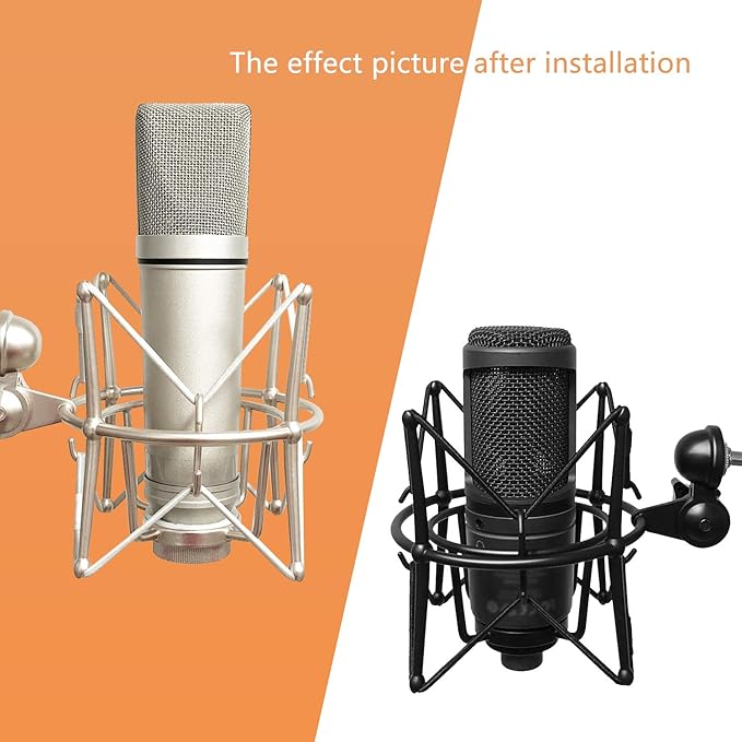 Microphone Shock Mount Mic Holder - Anti Vibration Spider Shockmount Compatible with Many Condenser Mics Like AT2020 MXL 770 MXL 990 Samson C01 Rode Procaster NT1-A Neumann U87 etc.