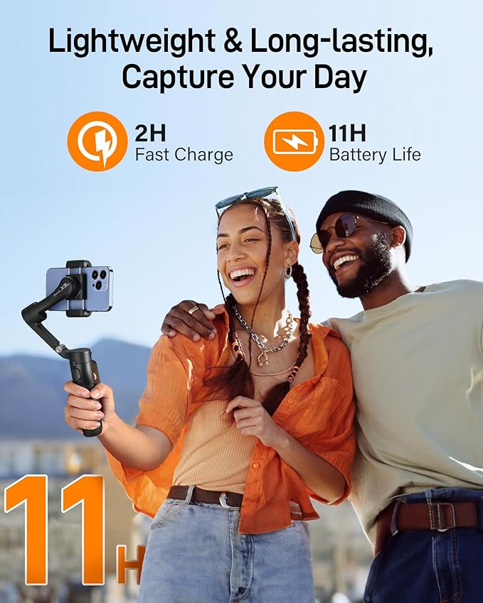hohem iSteady X3 SE Gimbal Stabilizer for iPhone, Phone Stabilizer with Detachable Remote Control, Portable Foldable 3-Axis Phone Gimbal for Android & iPhone 16 15 Pro Max, Ideal for Travel Vlogging