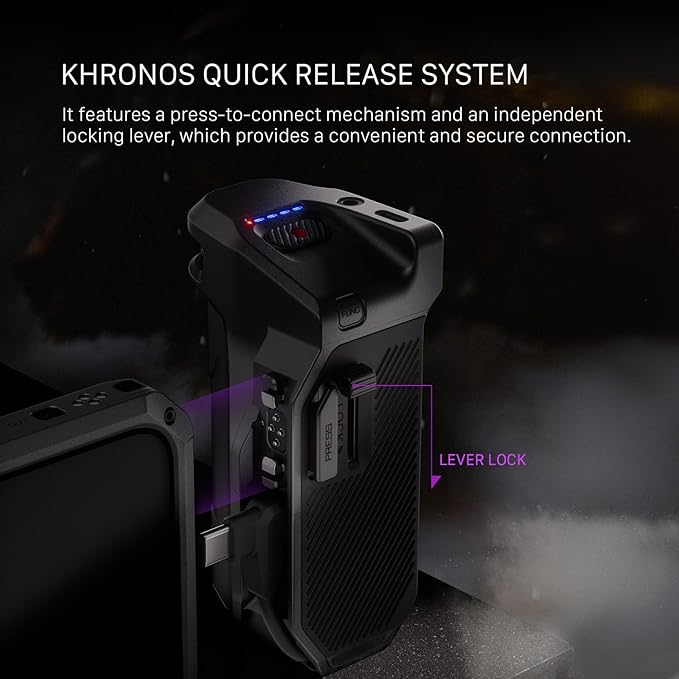Tilta Khronos Focus PD Handle (Space Gray) - USB-C Power | Precision Focus/Zoom Control | Compact Design | Built-in Battery | Secure Fit - Compatible with iPhone 15/16 Pro/Pro Max