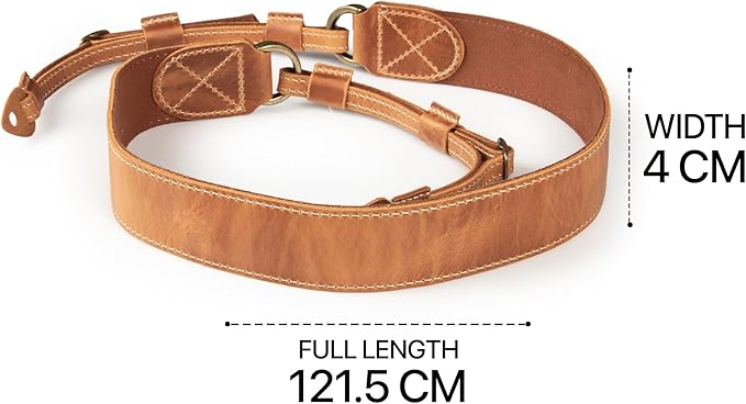 MegaGear Personalized Genuine Leather Camera Strap Custom Engraved DSLR & SLR Shoulder/Neck Strap
