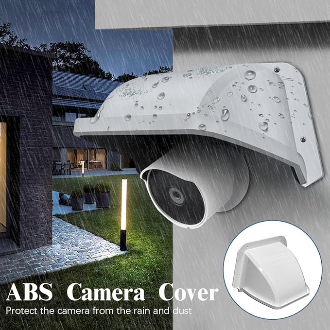 WEILAILIFE Universal Camera Cover Shield Sun Rain, Waterproof Protective Roof for Dome, Bullet Cameras, ABS Plastic Shade Covers (White)
