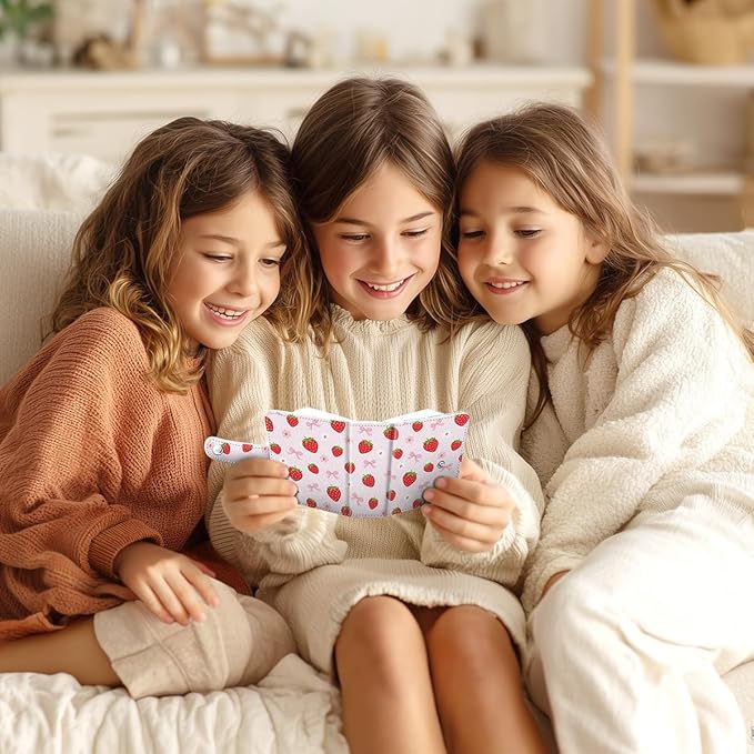 Lebrocoli Strawberry Bow Small Photos Album for 2x3 Inch Films, 56 Pockets Mini Cute Albums Book for Polaroid Fujifilm Instax Mini Instant Camera Printer, Kpop Photocard Pictures Binders Holders