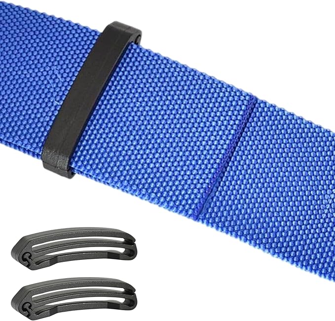 2 Pcs Backpack Webbing Strap Belt, Backpack Strap Keeper Lightweight Strap Supplies, Tri Glide Slide Webbing Strap Keeper Webbing Connecting Clip Webbing Ending Clip Plaastic Slide Buckle for Bag