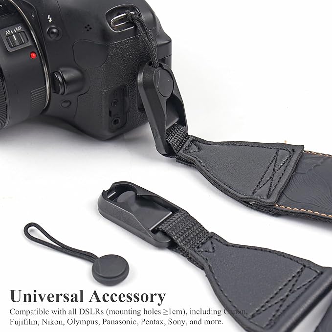 QIELIZI Lifestyle Camera Strap,Vintage Adjustable Vintage Neck & Shoulder Strap for All DSLR Cameras