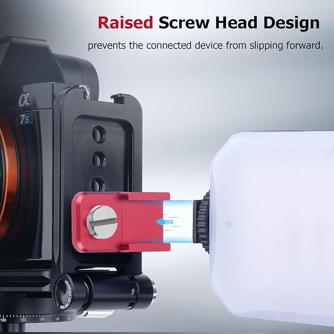 Mechrig Universal Hot Shoe Adapter for Camera Accessories – Aluminum Alloy & Stainless Steel Mount with Locking Knob, 1/4" Screw Hole for Microphone, LED Light, Tripod, DSLR Rig (62057)