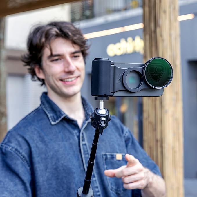 JJC 67mm Magnetic Filter Adapter with Phone Camera Grip Kit, Compatible with iPhone 16 Pro Max 15 Pro Max 14 Pro Max, with Remote Control & 1/4” Tripod Screw for Vlogging Video Recording Filmmaking