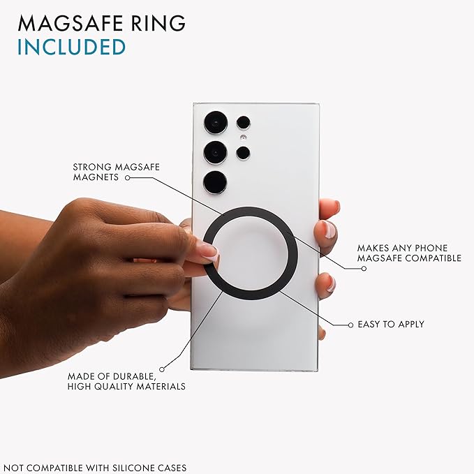 LOVEHANDLE PRO for MagSafe Compatible Magnetic Phone Grip - Phone Strap - Mount, Handle and Kickstand for Smartphone and Tablet - Natural Glow - Eligible for All MagSafe Devices
