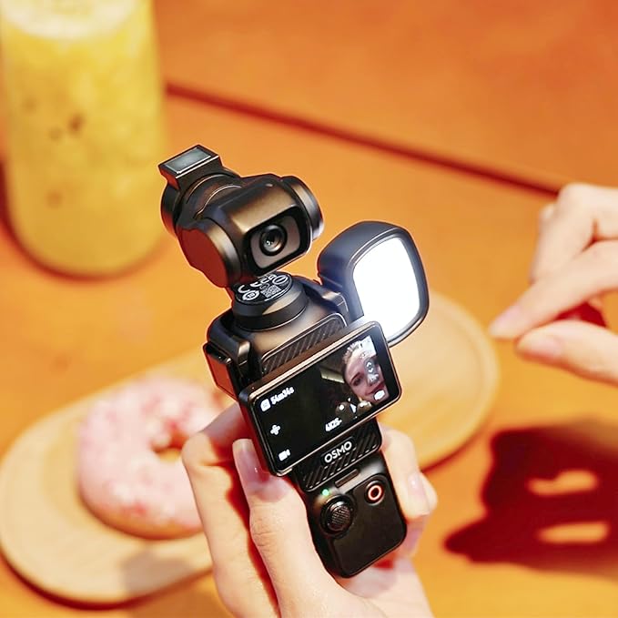 JJC Pocket3 LED Light for DJI Osmo Pocket 3 / Xtra Muse Accessories, Rechargeable, Magnetic Mini Video Light w. Storage Bag, 3 Color Modes/Brightness Levels for Selfie Vlog Recording, Lightweight
