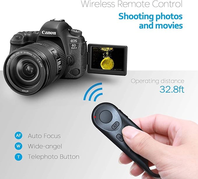 Wireless Camera Remote Shutter Release for Canon R3/ R7/ R10/ M50/ EOS M6 Mark II/R/RP /90D /6D Mark II /R5/ R6 /800D /850D /250D/Rebel SL2 /T7i /G5 X Mark II /G7 X Mark III, Replace Canon BR-E1