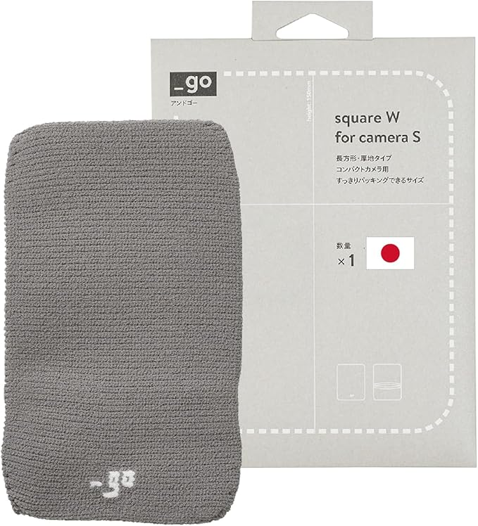 PACKING KNIT_GO Camera Lens Cover, Square W, Made in Japan, S size, Light Gray
