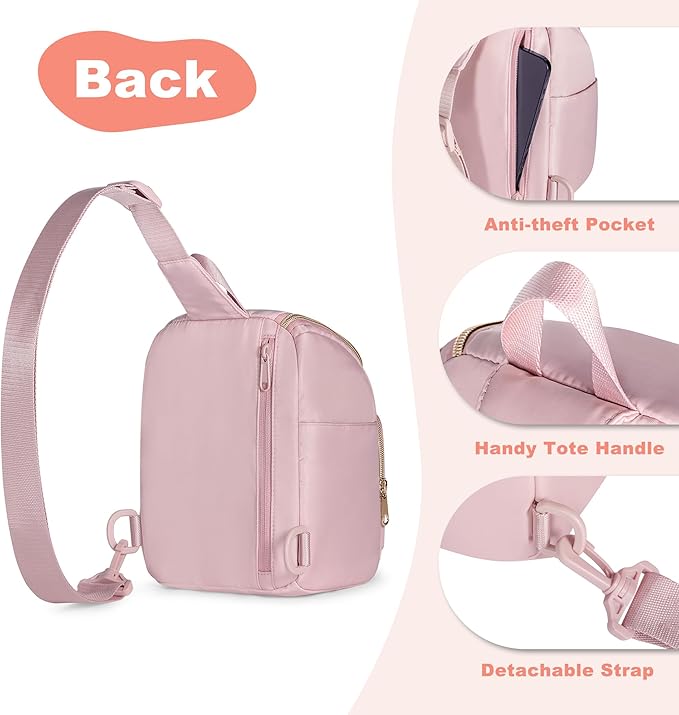 Prokva Camera Sling Bag Compatible with Polaroid Now 3rd/2nd Gen, Flip, Now+, Go Gen 2 Instant Film Camera, Crossbody Carrying Case with Adjustable Strap,Pink