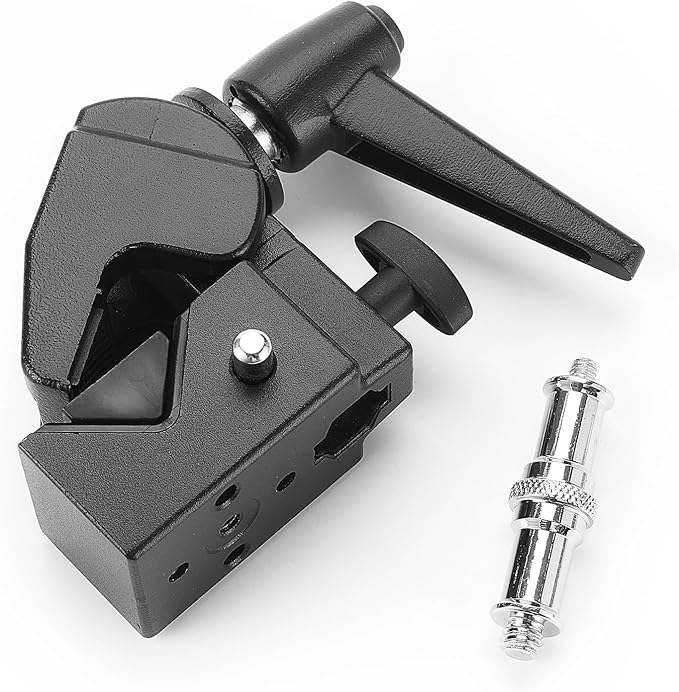 PHOCUS Super Clamp with Standard 5/8" Stud for Photography Studio Video Camera Lighting, Max Load 33lb /15kg, for Round Pipe and Flat Surface