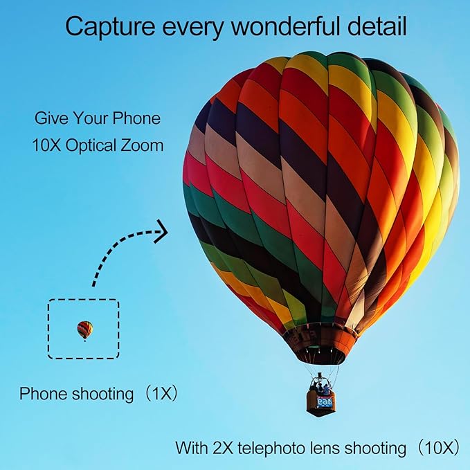2X Telephoto Lens for Phone 5X Telephoto Camera, with 17mm Thread Universal Phone Lens Clip and Portable Bag, Compatible with SmallRig and NEEWER, Veedzoens Phone Cage