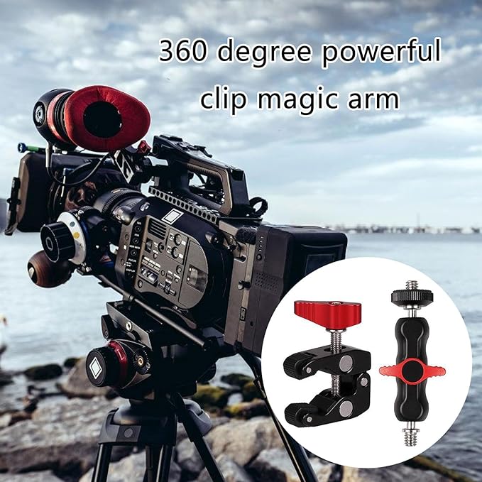 Super Clamp Camera Clamp Mount Monitors 360 Ballhead Magics Arm Double Ballhead Adapter for DSLR Camera/LED Lights