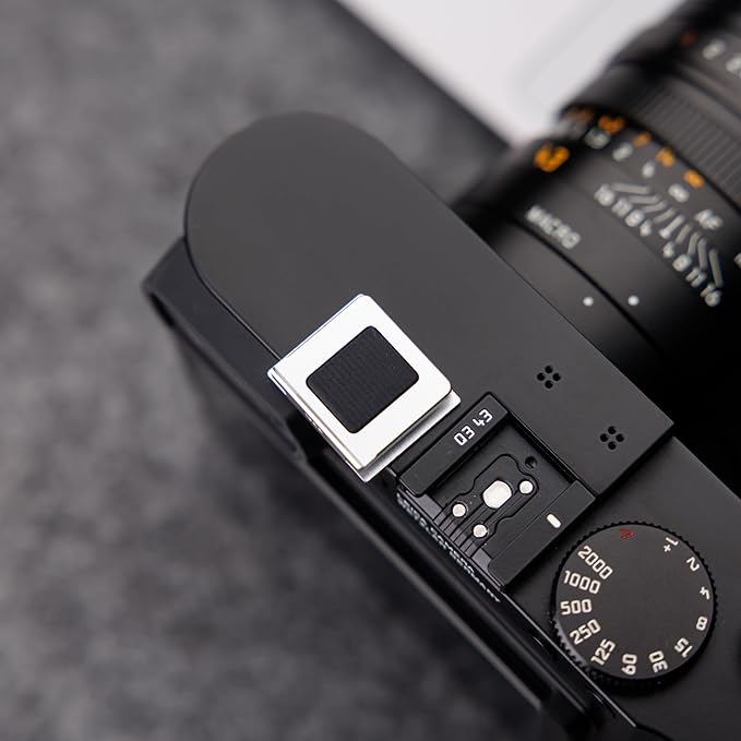Upgraded Q3 43 Q2 Metal Hot Shoe Cover Protector Cap for Leica Q3 43 Q2 Camera, Hotshoe Cover with Full-Coverage Design & Silicone Cushion, Limited Edition for Leica 100th Anniversary - Silver