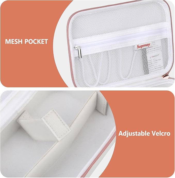 Hard Travel Case for Sony ZV-1F / ZV-1 / ZV-1 II Digital Camera, Protective Cases Bag Fits Vlogger Accessory Kit Tripod and Microphone, Extra Zipper Pocket fit Battery Charger, White Rose Gold