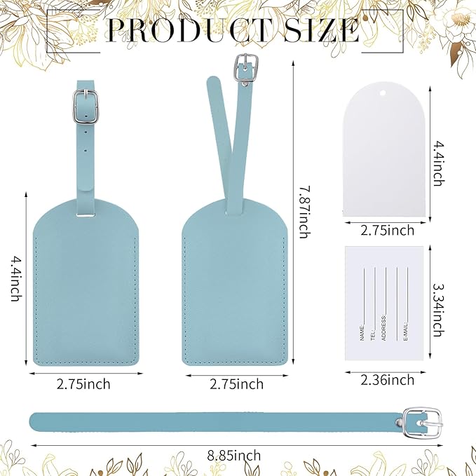 Amylove 48 Sets Leather Luggage Tags Bulk Wedding Favors Luggage Tags for Guests Bridal Gifts Wedding Bridal Shower Gift PU Leather with Name ID Card Tag for Guests